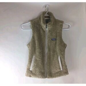 Patagonia Los Gatos Zip Up Vest Women's Small Sherpa Fleece Tan